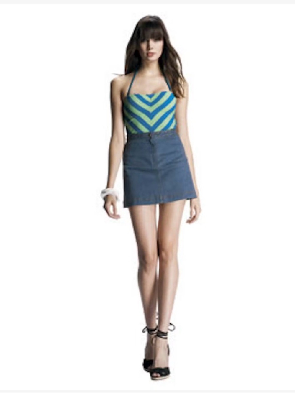 Jovovich-Hawk For Target Vintage Denim Mini Skirt Size 7 Blue Jean